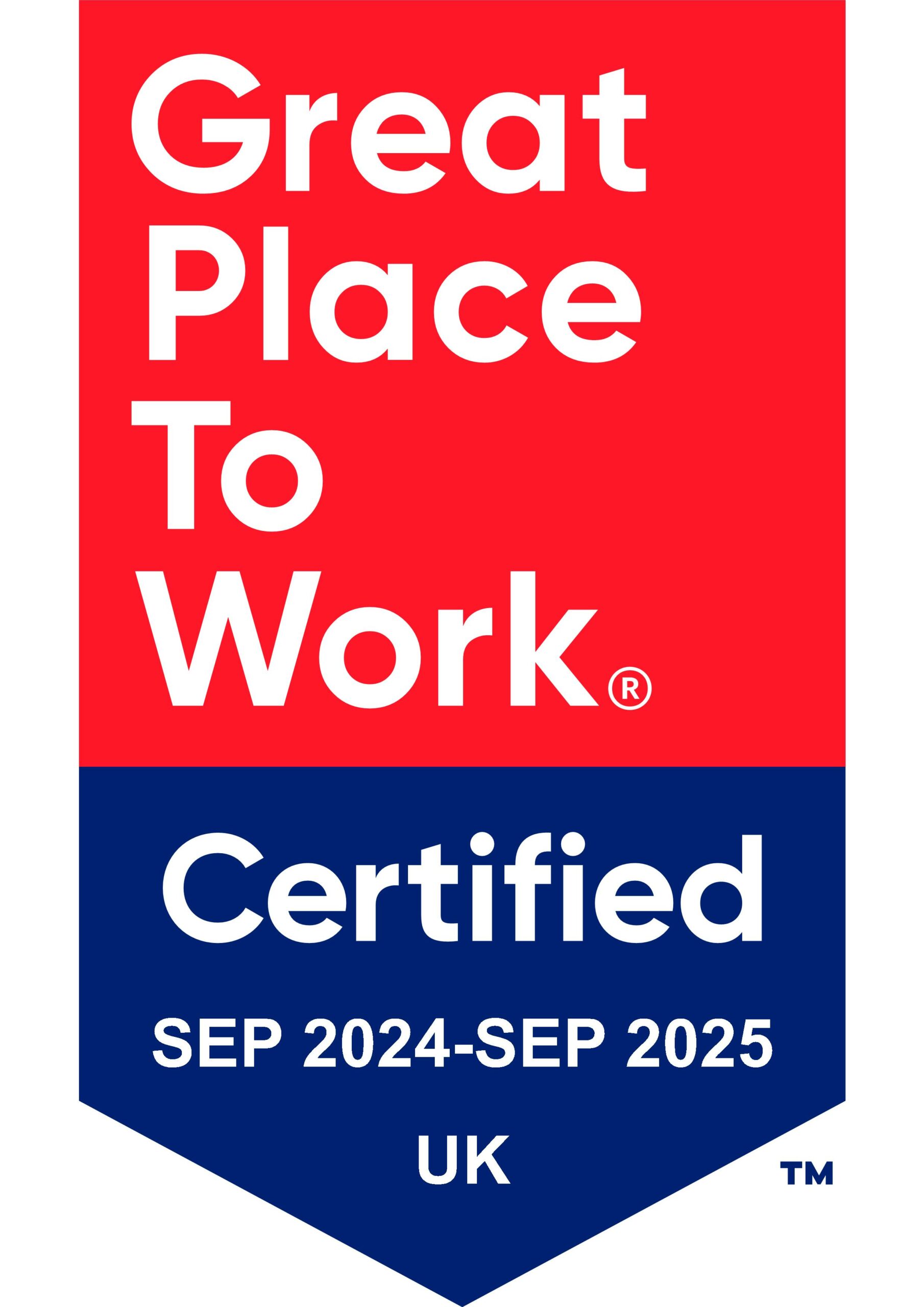 Great Place to Work certification logo for Leeds Mind September 2024 - September 2025